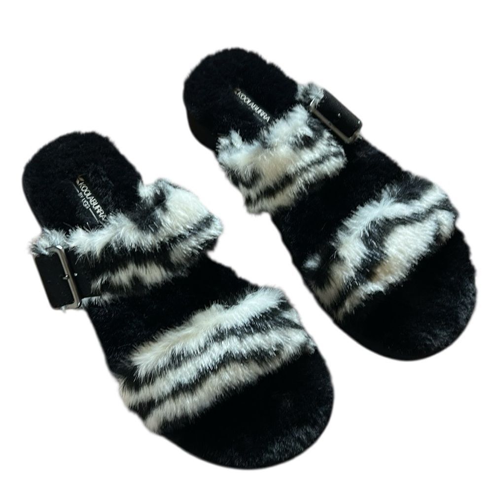 NEW Koolaburra by UGG Plush Ah Zebra Slides - Picture 9 of 9